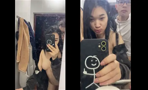 Em bồ tự quay phim lộ mặt lúc chịch trong phòng tắm